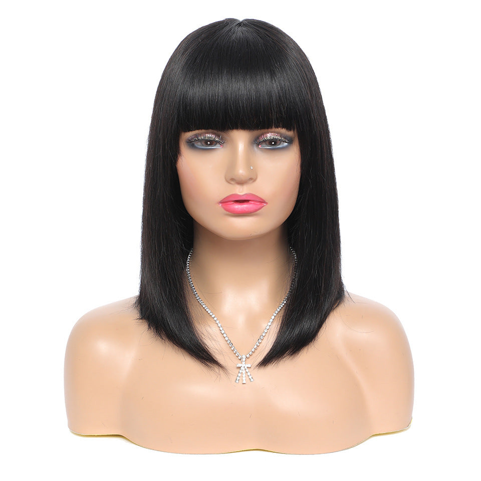 Women's Short Hair Series Sleek Real Hair Bob Wig