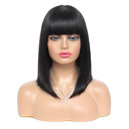 Women's Short Hair Series Sleek Real Hair Bob Wig