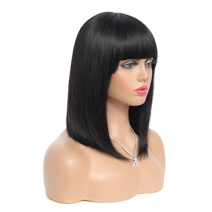 Women's Short Hair Series Sleek Real Hair Bob Wig